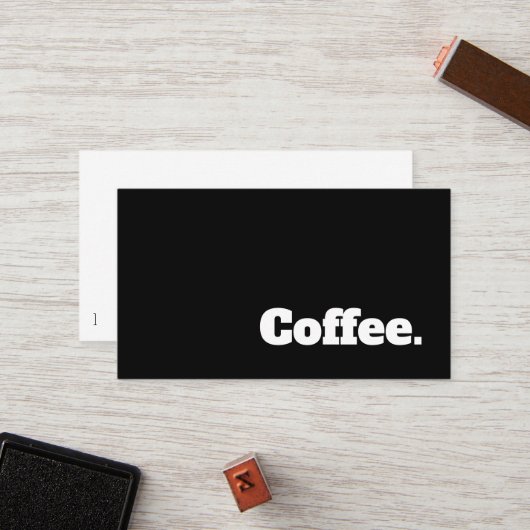 Eenvoudig Word Dark Loyalty Slab Coffee Punch Card (Voorkant / Achterkant in situ)