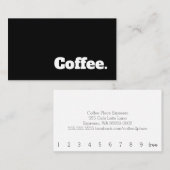Eenvoudig Word Dark Loyalty Slab Coffee Punch Card (Voorkant / Achterkant)