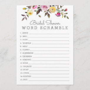 Eenvoudig  Word Scramble Shower Game Kaart