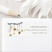 Eenvoudig Yellow Star mobiel Baby shower adres Etiket (Insitu)