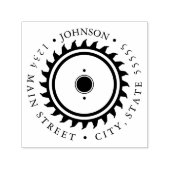 Eenvoudig Zaagblad Silhouet Retourlabel Zelfinktende Stempel (Design)