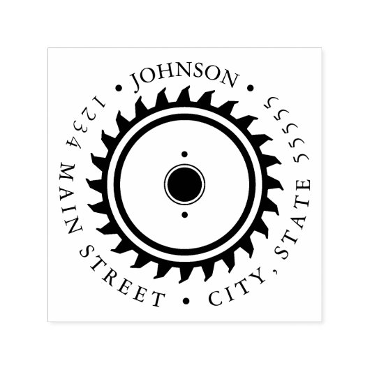 Eenvoudig Zaagblad Silhouet Retourlabel Zelfinktende Stempel (Design)