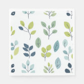 Eenvoudig zacht groen botanisch bladontwerp servet (Voorkant)