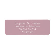 Eenvoudig zacht roze witte script retouradres