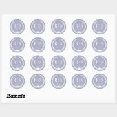 Eenvoudig Zachte Lavendel Paarse Monogram Ronde Sticker (Vel)