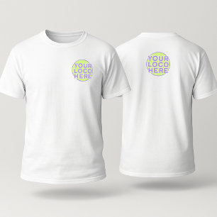 Eenvoudig Zakelijk Bedrijfslogo Voor- en Achterkan T-shirt