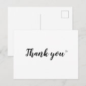 Eenvoudig zakelijk dank u zwart-wit briefkaart (Voorkant / Achterkant)