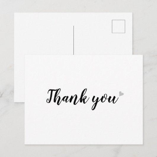 Eenvoudig zakelijk dank u zwart-wit briefkaart (Voorkant / Achterkant)