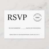 Eenvoudig zakelijk evenement Logo Reservezitjes Aa Informatiekaartje (Voorkant)