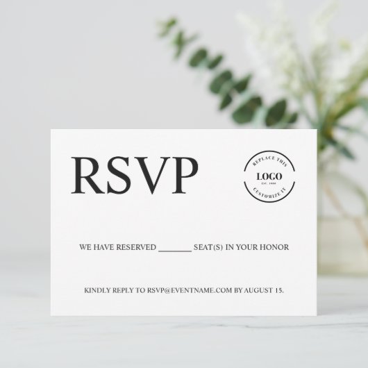 Eenvoudig zakelijk evenement Logo Reservezitjes Aa Informatiekaartje (Staand voorkant)