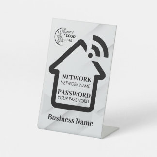 Eenvoudig zakelijk gast WiFi-wachtwoord en netwerk Reclamebord Met Voetstuk