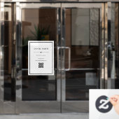 Eenvoudig zakelijk kantoor Zwart Wit met QR-code Raamsticker (Kantoordeur)