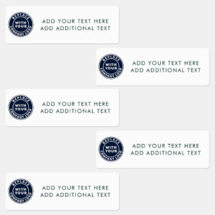 Eenvoudig zakelijk logo en tekst voor medewerkers labels