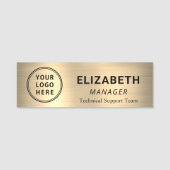 Eenvoudig Zakelijk Logo Goud Naamplaatje (Voorkant)