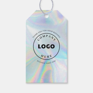 Eenvoudig zakelijk logo holografisch op maat cadeaulabel