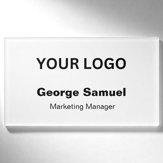 Eenvoudig Zakelijk Logo | Naam | Functie Naambadge (Voorkant)