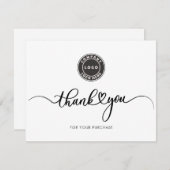 Eenvoudig zakelijk Logo-script Bedankkaart (Voorkant / Achterkant)