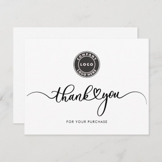 Eenvoudig zakelijk Logo-script Bedankkaart (Voorkant / Achterkant)