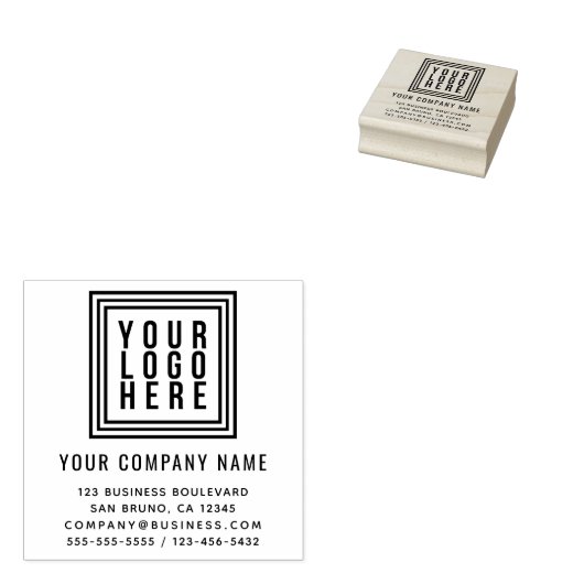 Eenvoudig zakelijk of bedrijfslogo retouradres rubberstempel (Gestempeld)