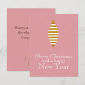 Eenvoudig zakelijk, prettig kerstgebak, roze goud feestdagenkaart (Voorkant / Achterkant)