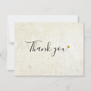 Eenvoudig Zakelijk Rustiek Boho Gouden Hart Script Bedankkaart