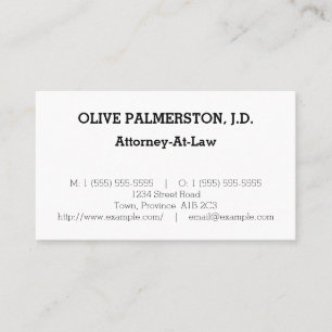 Eenvoudig, zakelijk visitekaartje voor advocaten
