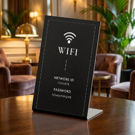 Eenvoudig zakelijk Wifi-wachtwoord en -netwerk Reclamebord Met Voetstuk