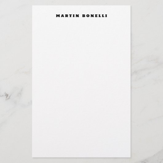 Eenvoudig Zakelijk Zwart & Wit Minimalistisch Briefpapier (Voorkant)