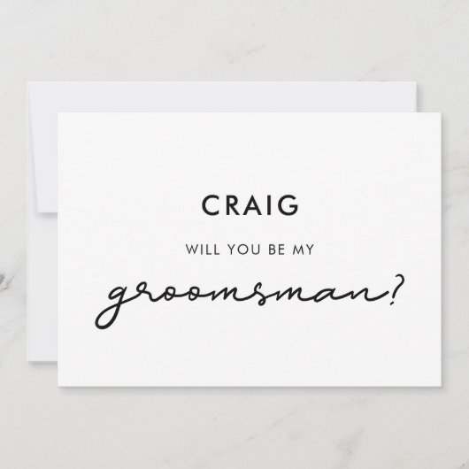 Eenvoudig Zal jij mijn groomsman-kaart zijn? Kaart (Voorkant)
