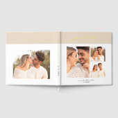 Eenvoudig Zand Beige Modern Cakkigrafie Schrift Fo Gastenboek (Volledig)