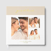 Eenvoudig Zand Beige Modern Cakkigrafie Schrift Fo Gastenboek (Voorkant)