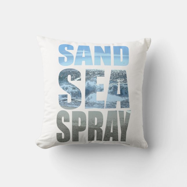 Eenvoudig Zand Zee Spray Classic Beach Life Slogan Kussen (Voorkant)