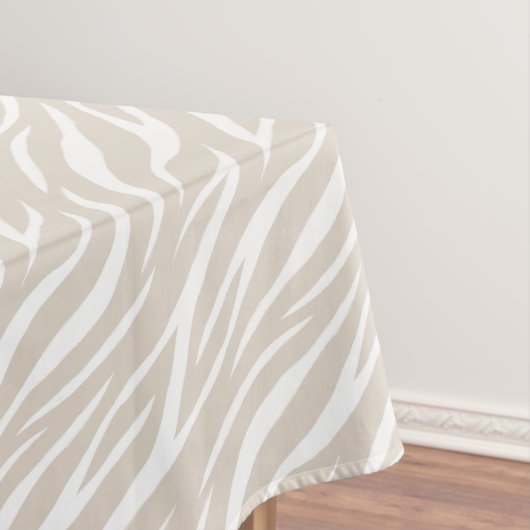 Eenvoudig zebra Print Taupe White Cute Modern Patr Tafelkleed (Voorbeeld)