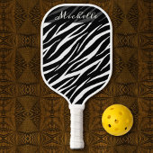 Eenvoudig zebraprint zwart-wit modern patroon pickleball paddle