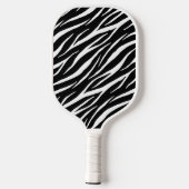 Eenvoudig zebraprint zwart-wit modern patroon pickleball paddle (Achterkant)