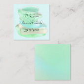 Eenvoudig Zee Glas Groene Vierkante Visitekaartjes (Voorkant / Achterkant)