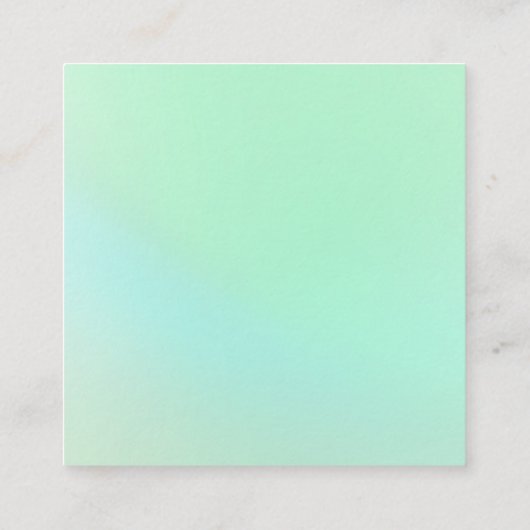 Eenvoudig Zee Glas Groene Vierkante Visitekaartjes (Achterkant)