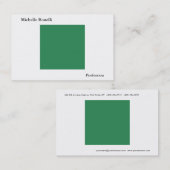 Eenvoudig Zee Groen Wit Minimalistisch Modern Visitekaartje (Voorkant / Achterkant)