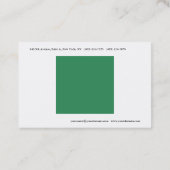 Eenvoudig Zee Groen Wit Minimalistisch Modern Visitekaartje (Achterkant)
