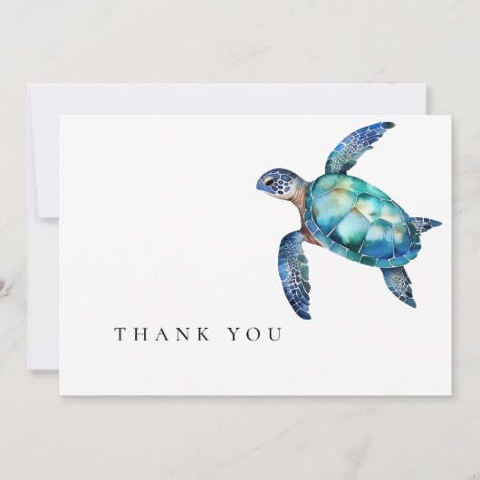 Eenvoudig Zee schildpad Dank u Bedankkaart (Voorkant)