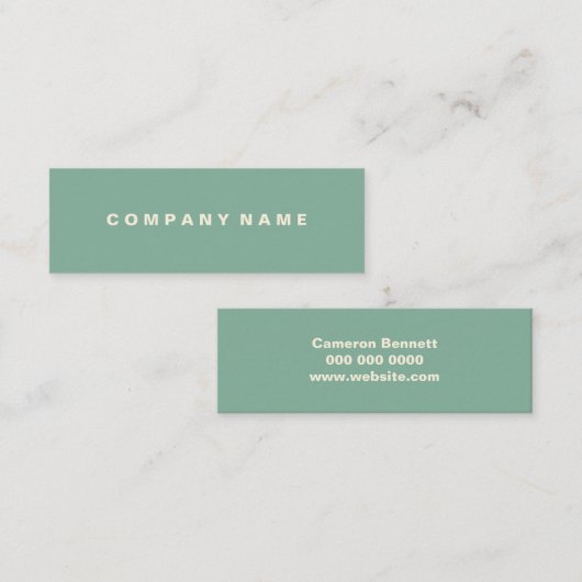 Eenvoudig Zee Schuimgroen Mini Visitekaartje (Voorkant / Achterkant)