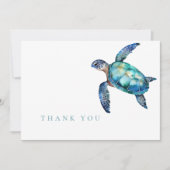 Eenvoudig Zee Turtle Turquoise Dank u Bedankkaart (Voorkant)