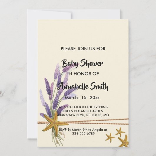 Eenvoudig zeester Baby shower Kaart (Voorkant)