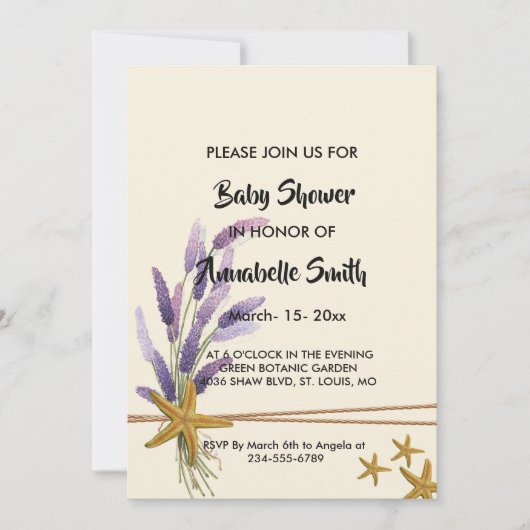  Eenvoudig zeester Baby shower Kaart (Voorkant)