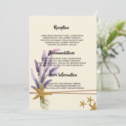  Eenvoudig zeester bruiloft programma (Staand voorkant)