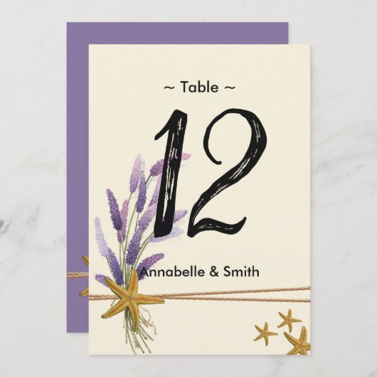  Eenvoudig zeesterren tafelnummer (Voorkant / Achterkant)