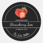 Eenvoudig zelfgemaakt aardbeienjam label (Voorkant)