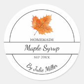 Eenvoudig zelfgemaakt ahornsiroop label (Voorkant)