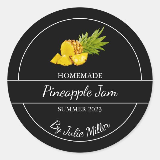 Eenvoudig Zelfgemaakt Ananas Jam Label (Voorkant)