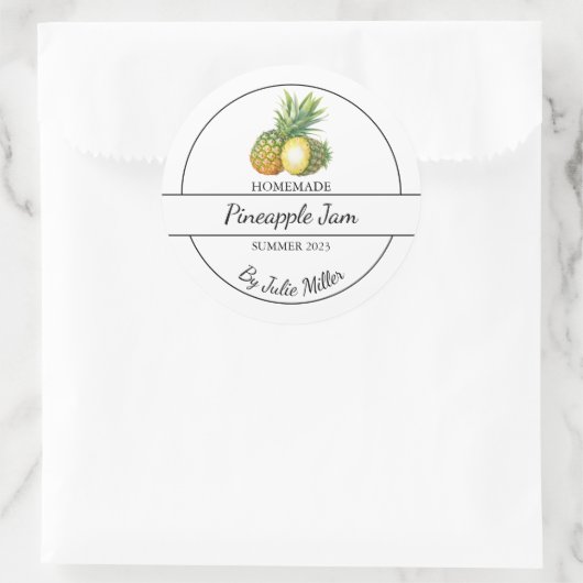 Eenvoudig Zelfgemaakt Ananas Jam Label (Tas)